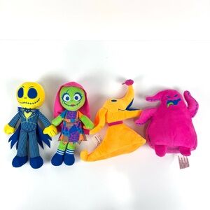 The Nightmare Before Christmas Blacklight Neon Plush Collector Set Plushies -NEW